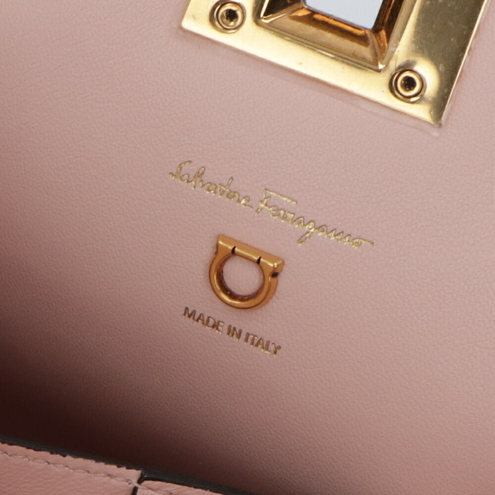 FERRAGAMO フェラガモ レディース バッグ ハンドバッグ ブラック レザー ショルダーバッグ 2way 211424 750036