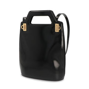 FERRAGAMO ショルダーWANDA ブラック レザー ワンダ ゴールド金具