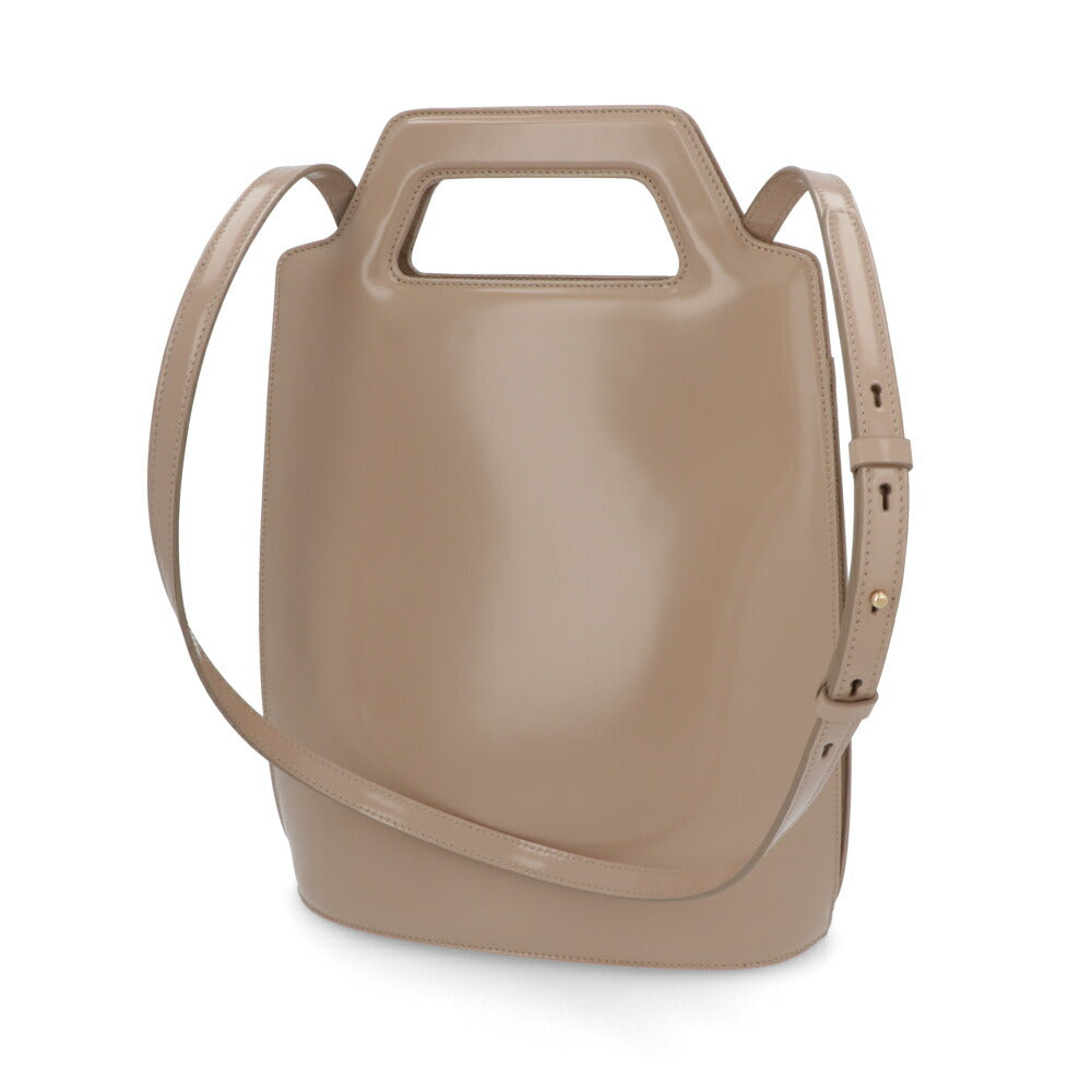 FERRAGAMO ショルダーWANDA ベージュ レザー ワンダ ゴールド金具