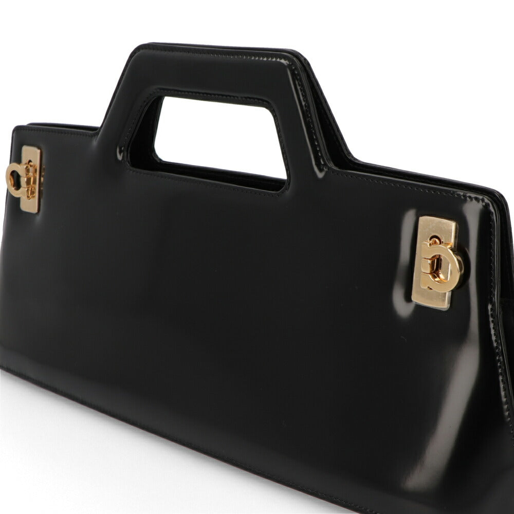 FERRAGAMO ハンドバッグ Wanda East-West Top Handle Bag ブラック 213484 0760351