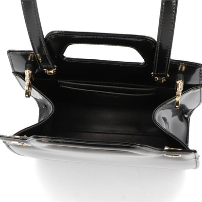 FERRAGAMO ショルダーWANDA ブラック レザー ワンダ ゴールド金具