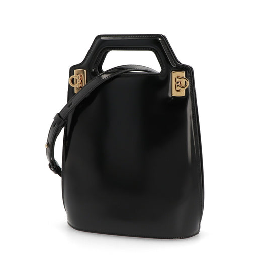 FERRAGAMO ハンドバッグ WANDA ブラック ワンダ ショルダーバッグ 2WAY 213494 0762502