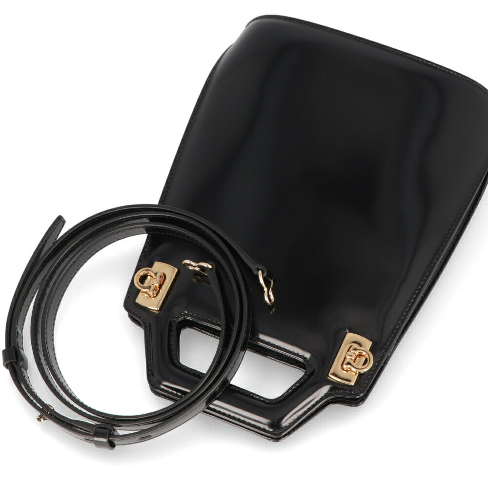 FERRAGAMO ハンドバッグ WANDA ブラック ワンダ ショルダーバッグ 2WAY 213494 0762502