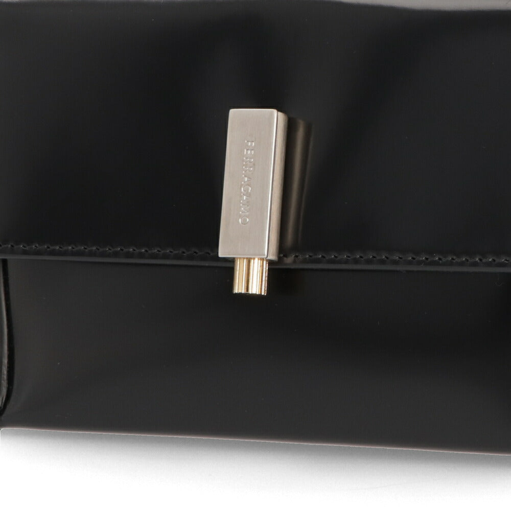 FERRAGAMO ショルダーバッグ Geometric Shoulder bag Small ブラック 213971 0762804