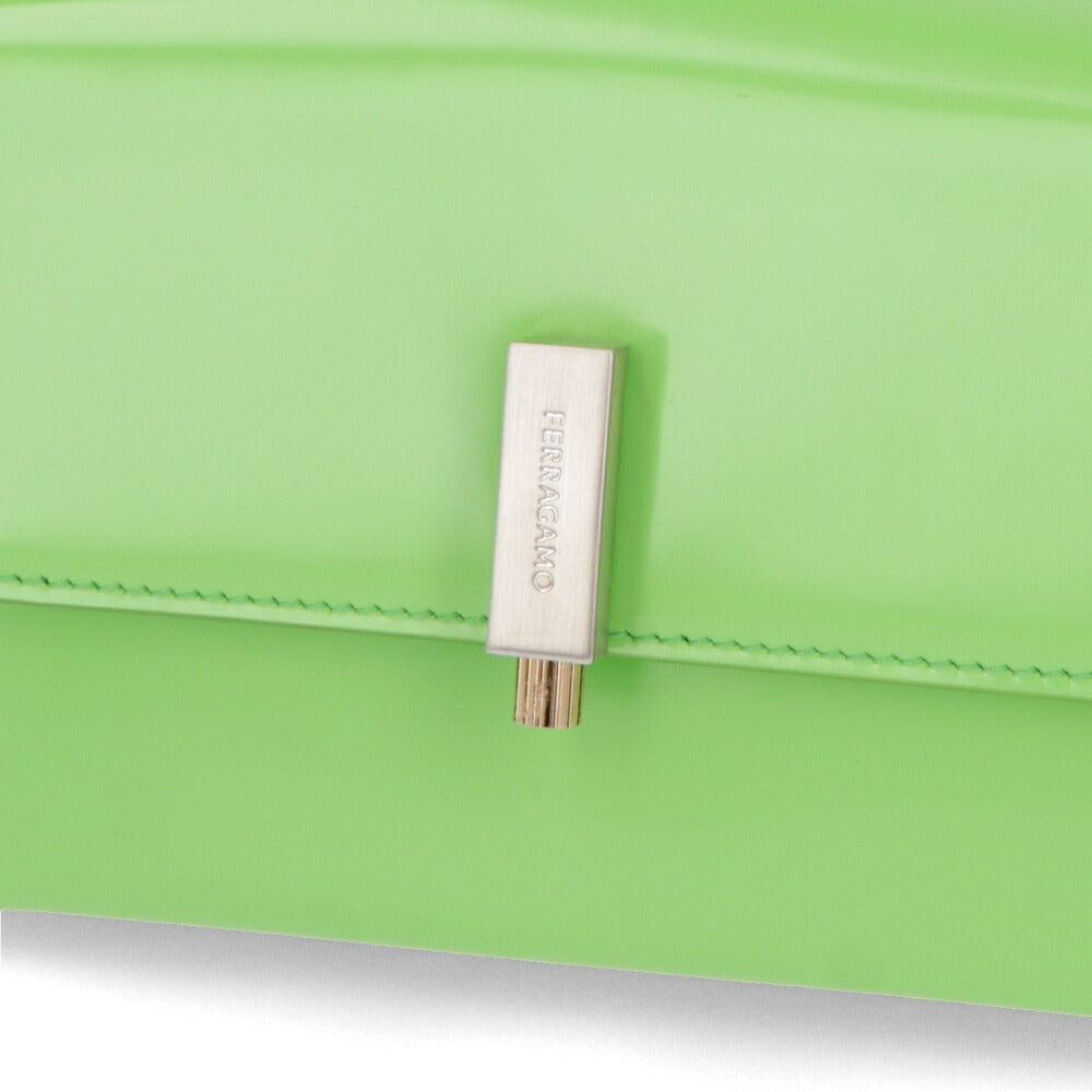 FERRAGAMO ショルダーバッグ Geometric Shoulder bag Small ライトグリーン 213971 0762805