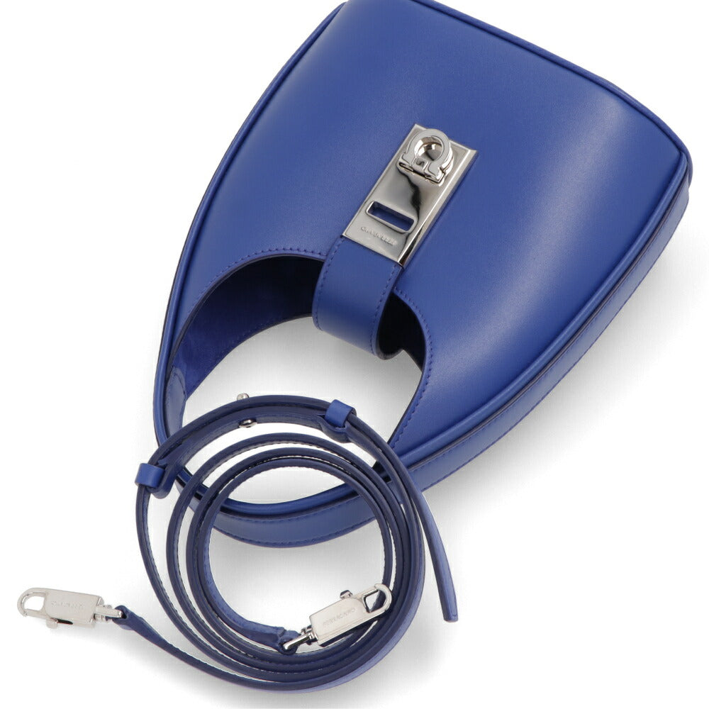FERRAGAMO ショルダーバッグ  ブルー カーフレザー ハンドバッグ 213978 0764455