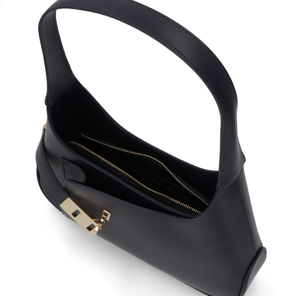 FERRAGAMO ショルダーバッグ ネイビー レザー 216295 0768598