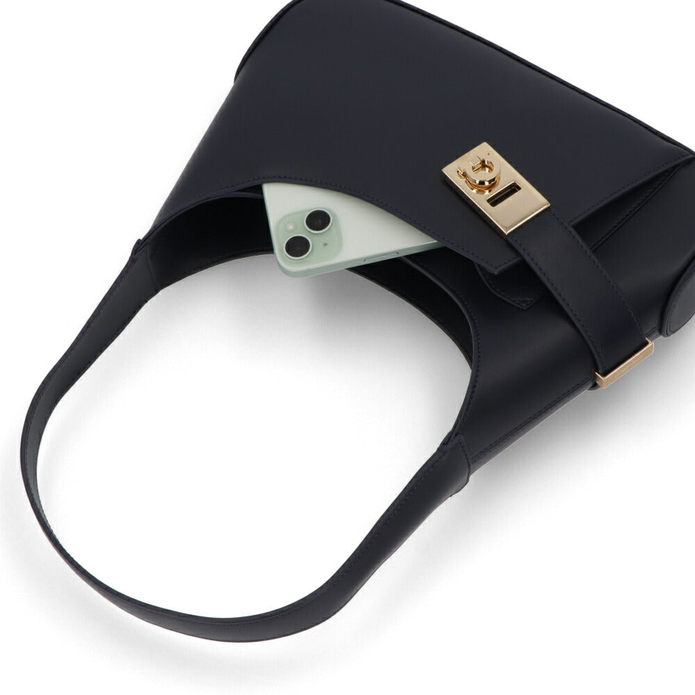 FERRAGAMO ショルダーバッグ ネイビー レザー 216295 0768598