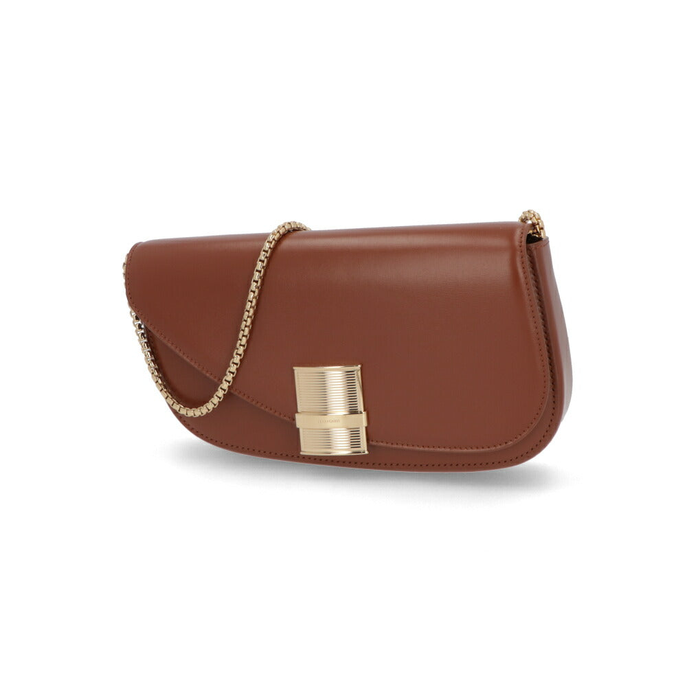 FERRAGAMO ショルダーバッグ ブラウン チェーンバッグ クロスボディバッグ ポシェット 218951 775017