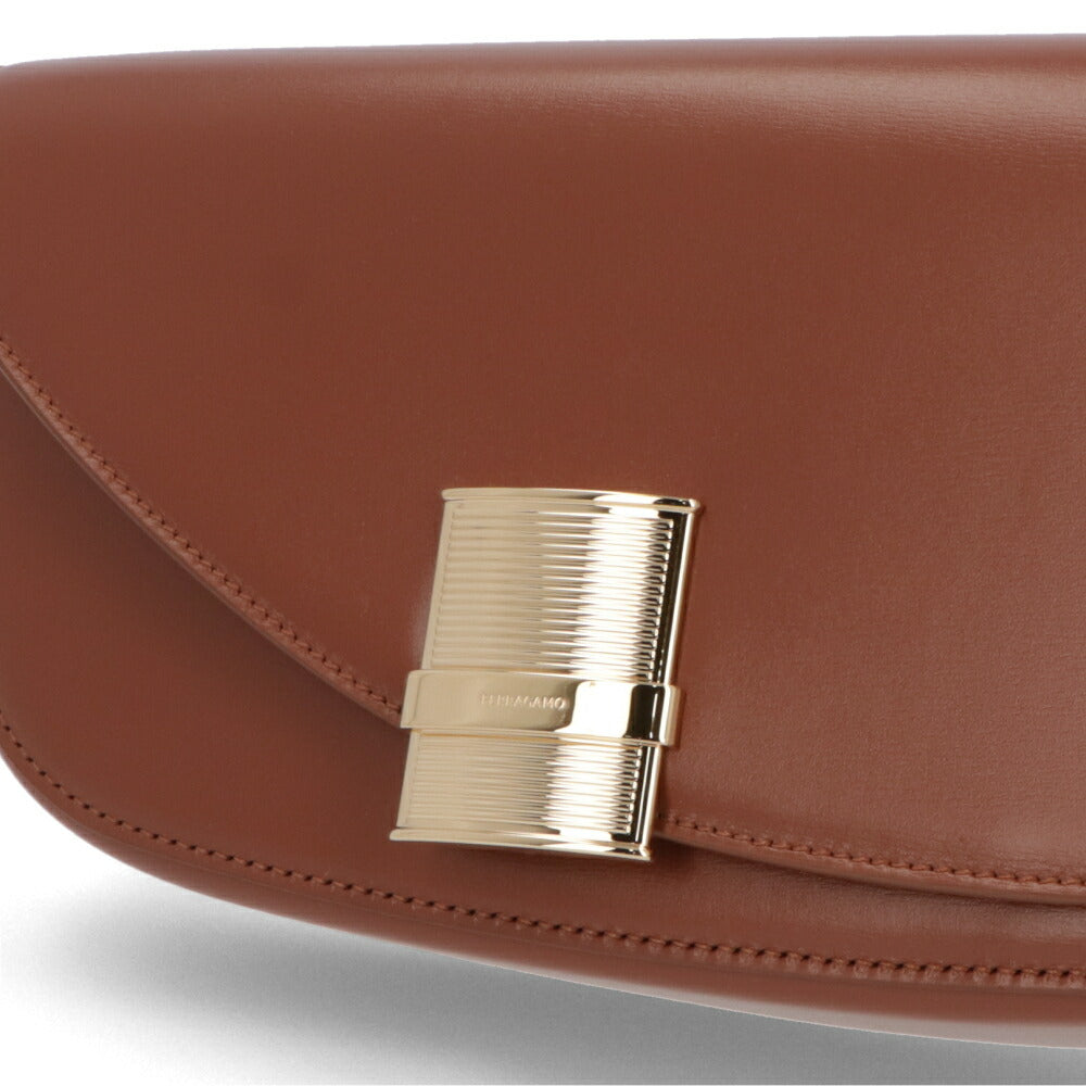 FERRAGAMO ショルダーバッグ ブラウン チェーンバッグ クロスボディバッグ ポシェット 218951 775017