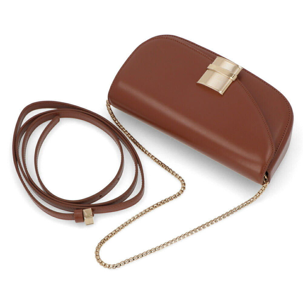 FERRAGAMO ショルダーバッグ ブラウン チェーンバッグ クロスボディバッグ ポシェット 218951 775017