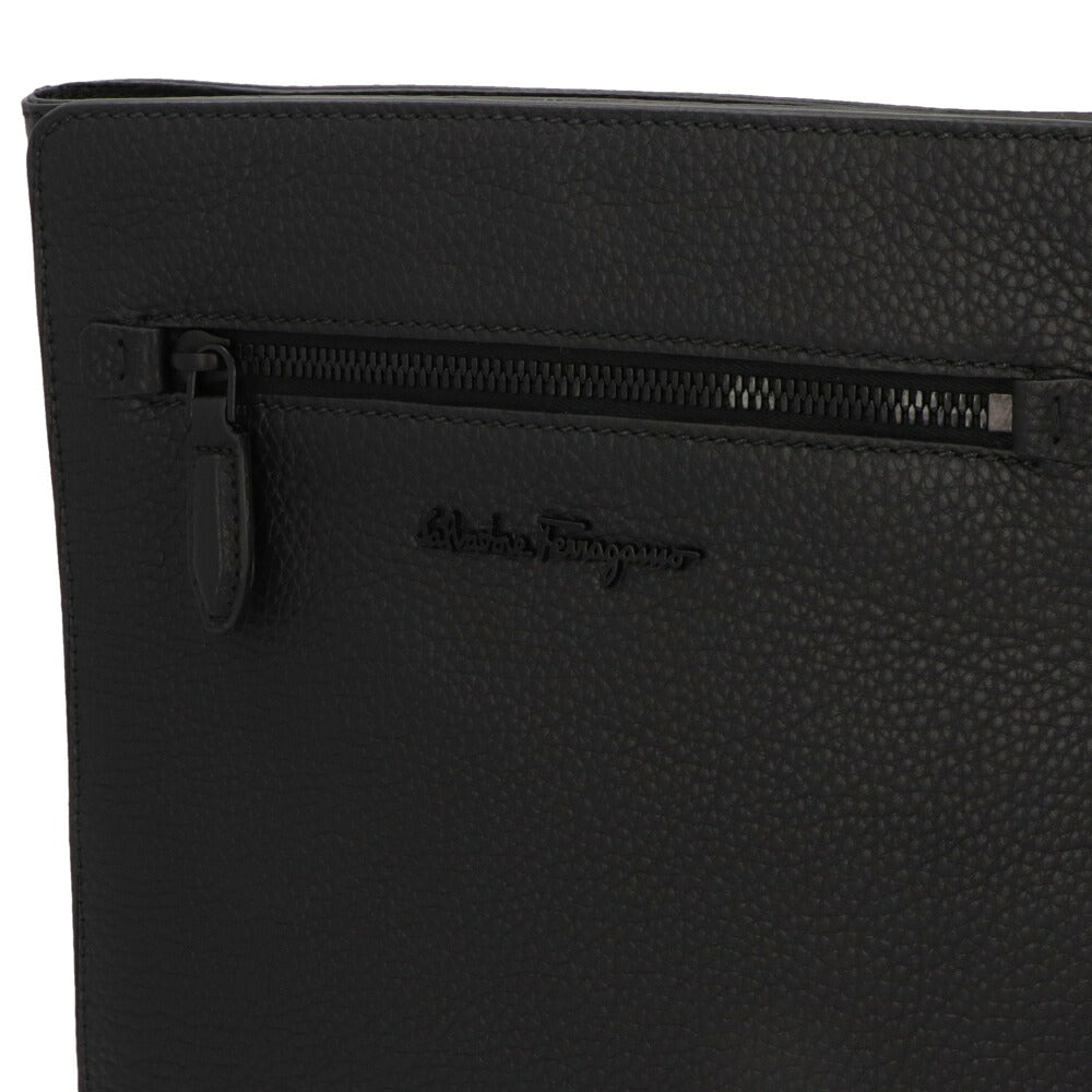 FERRAGAMO フェラガモ メンズ バッグ ショルダーバッグ ブラック カーフレザー キャンバス クロスボディバッグ 240131 740805
