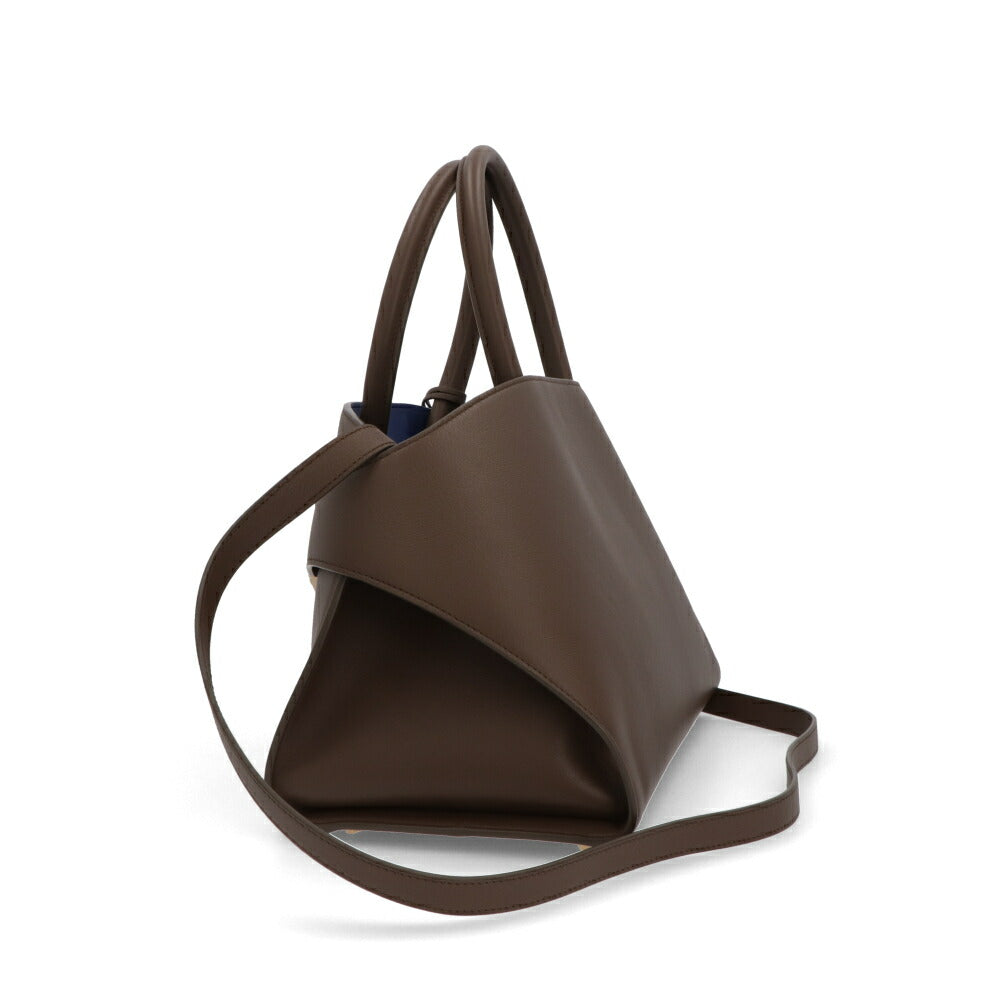 FERRAGAMO ハンドバッグ ブラウン スキン バイカラー 215608 771867