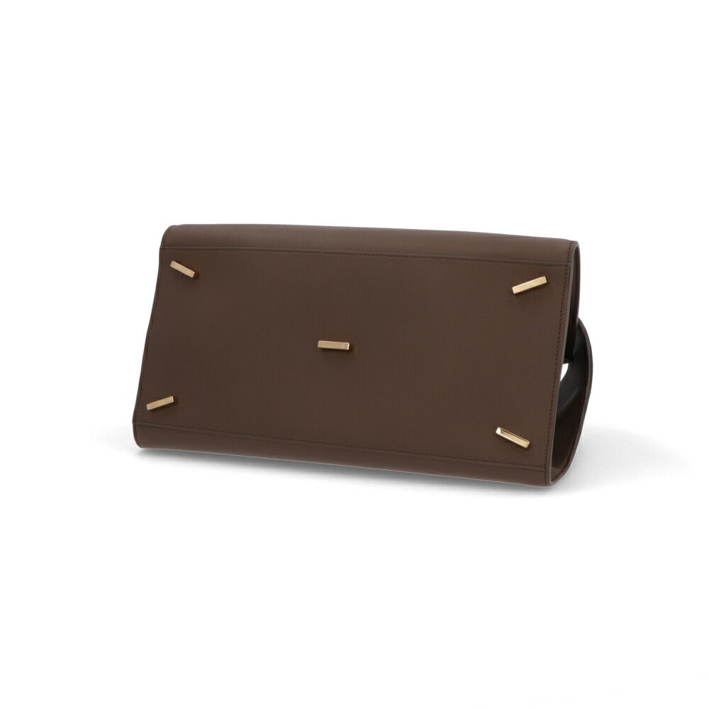 FERRAGAMO ハンドバッグ ブラウン スキン バイカラー 215608 771867