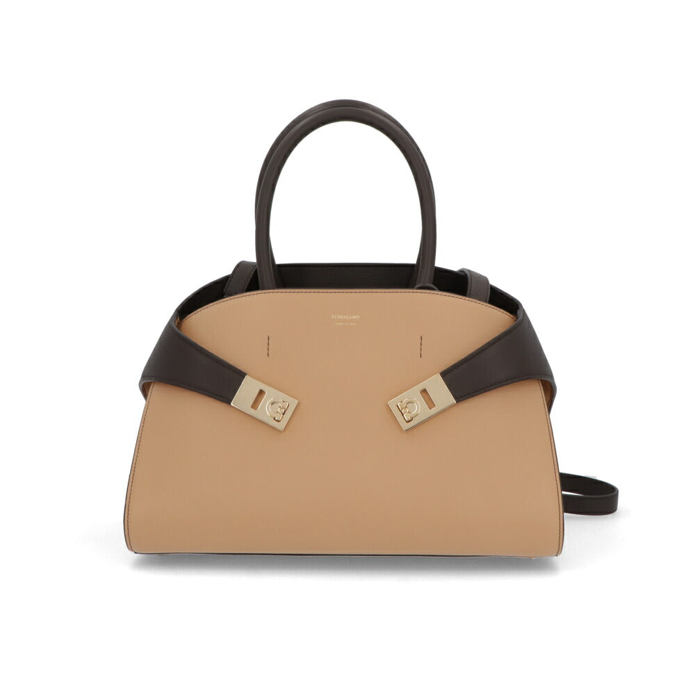 FERRAGAMO ハンドバッグ キャメル ハグ ショルダーバッグ 215608 774650
