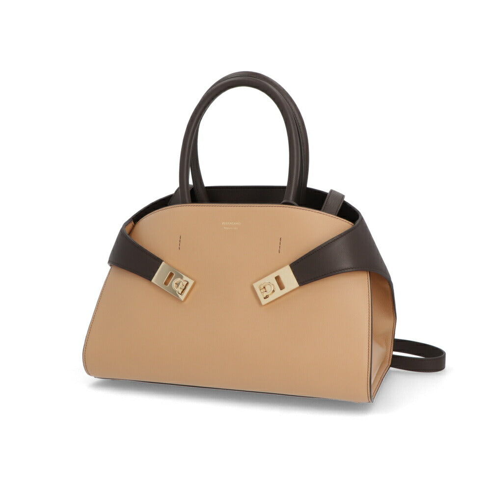 FERRAGAMO ハンドバッグ キャメル ハグ ショルダーバッグ 215608 774650