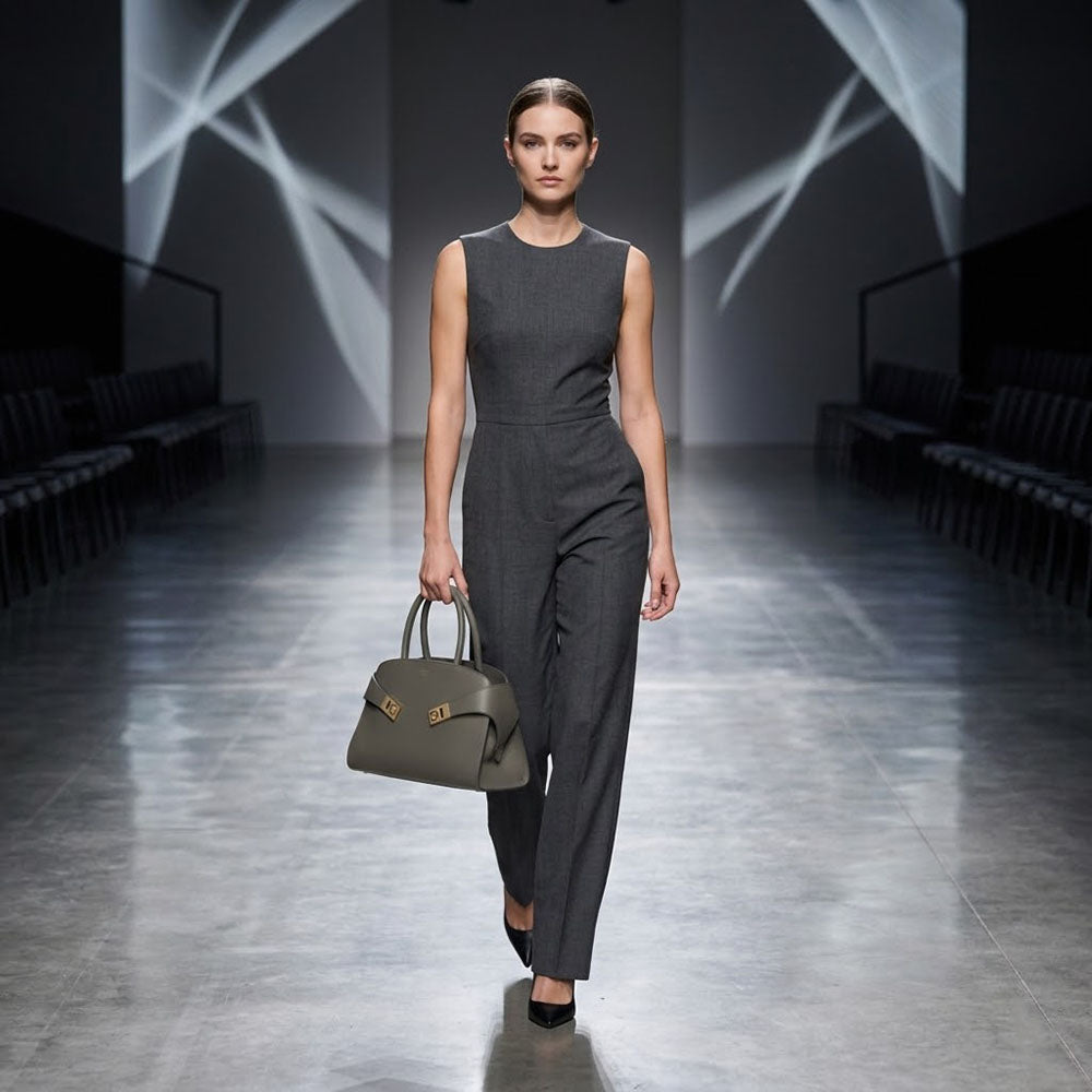 FERRAGAMO フェラガモ  ハンドバッグ グレー ハグ ショルダーバッグ 215608 775279