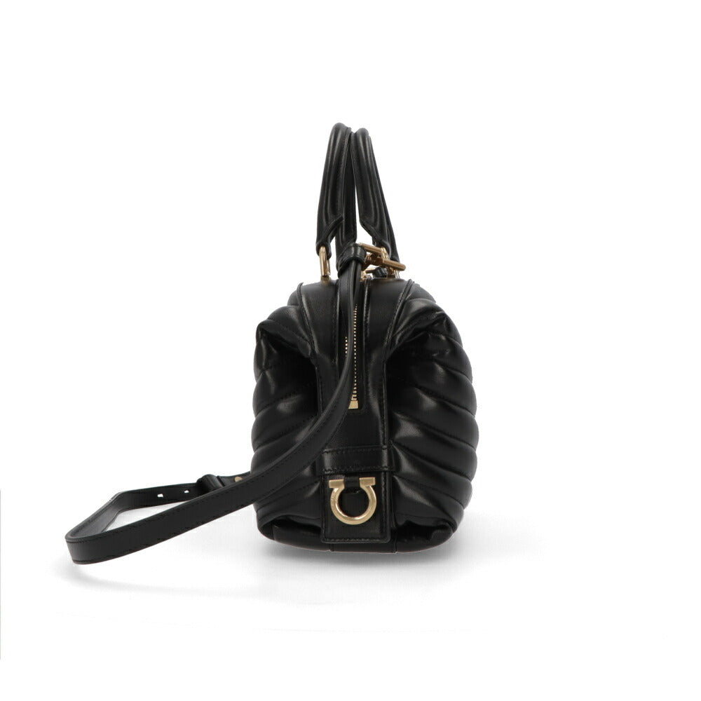 FERRAGAMO ハンドバッグ ブラック ショルダーバッグ ボストンバッグ 219477 776659