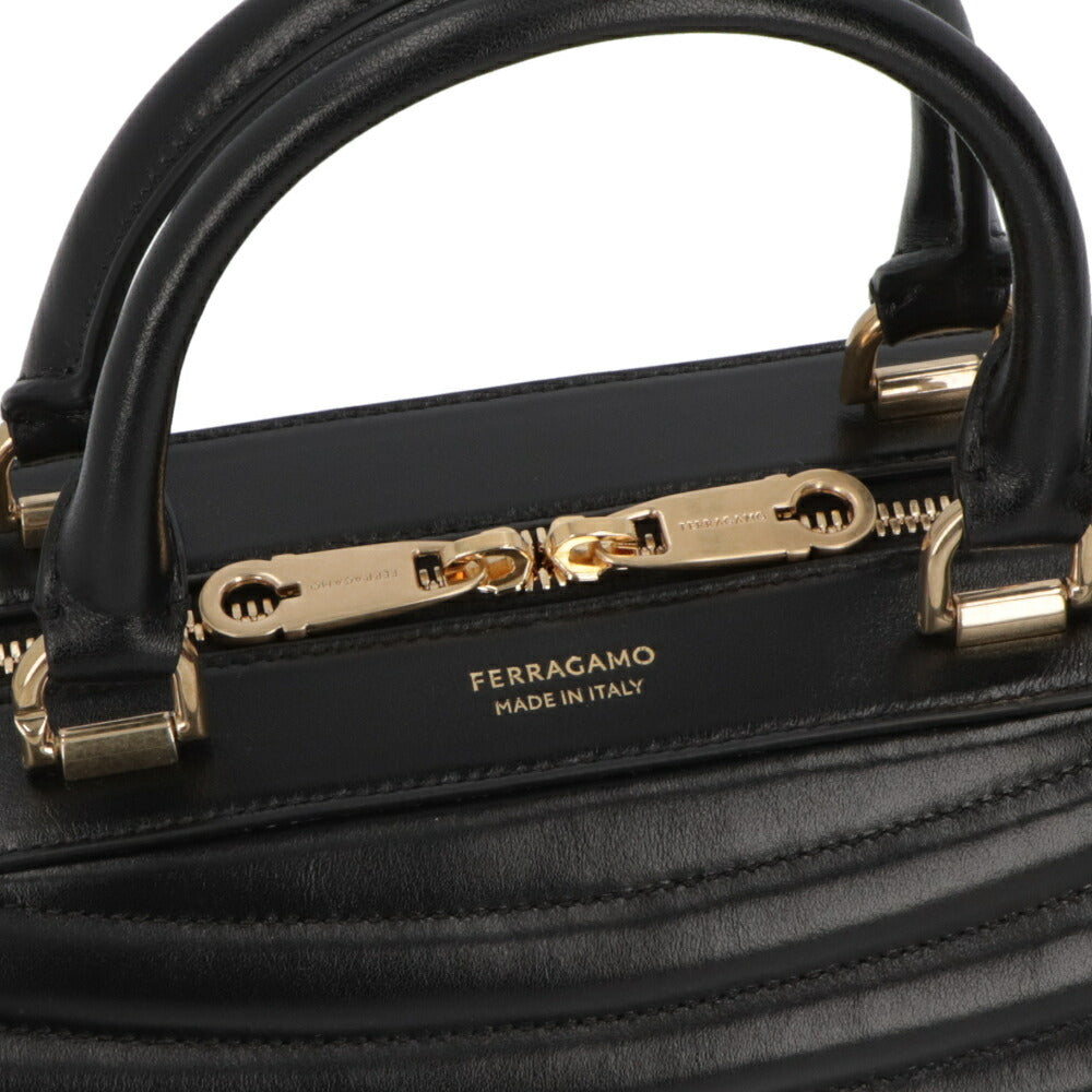 FERRAGAMO ハンドバッグ ブラック ショルダーバッグ ボストンバッグ 219477 776659