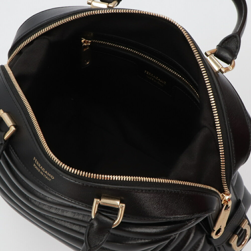 FERRAGAMO ハンドバッグ ブラック ショルダーバッグ ボストンバッグ 219477 776659