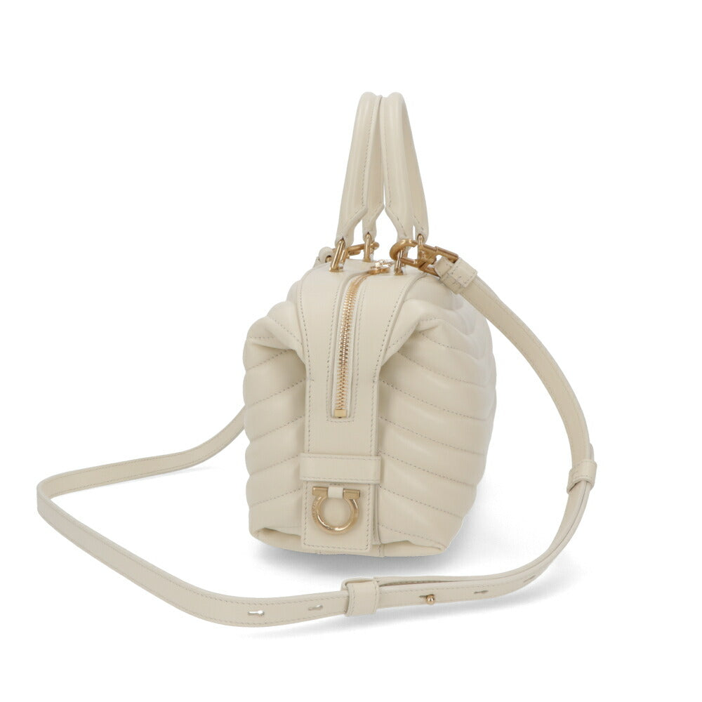 FERRAGAMO ハンドバッグ クリーム ショルダーバッグ ボストンバッグ 219477 776661