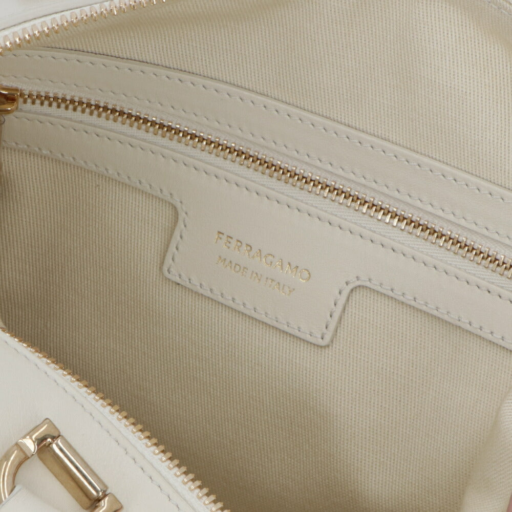 FERRAGAMO ハンドバッグ クリーム ショルダーバッグ ボストンバッグ 219477 776661