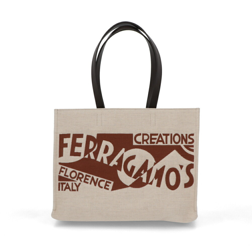 FERRAGAMO ハンドバッグ ベージュ トートバッグ 219475 776545