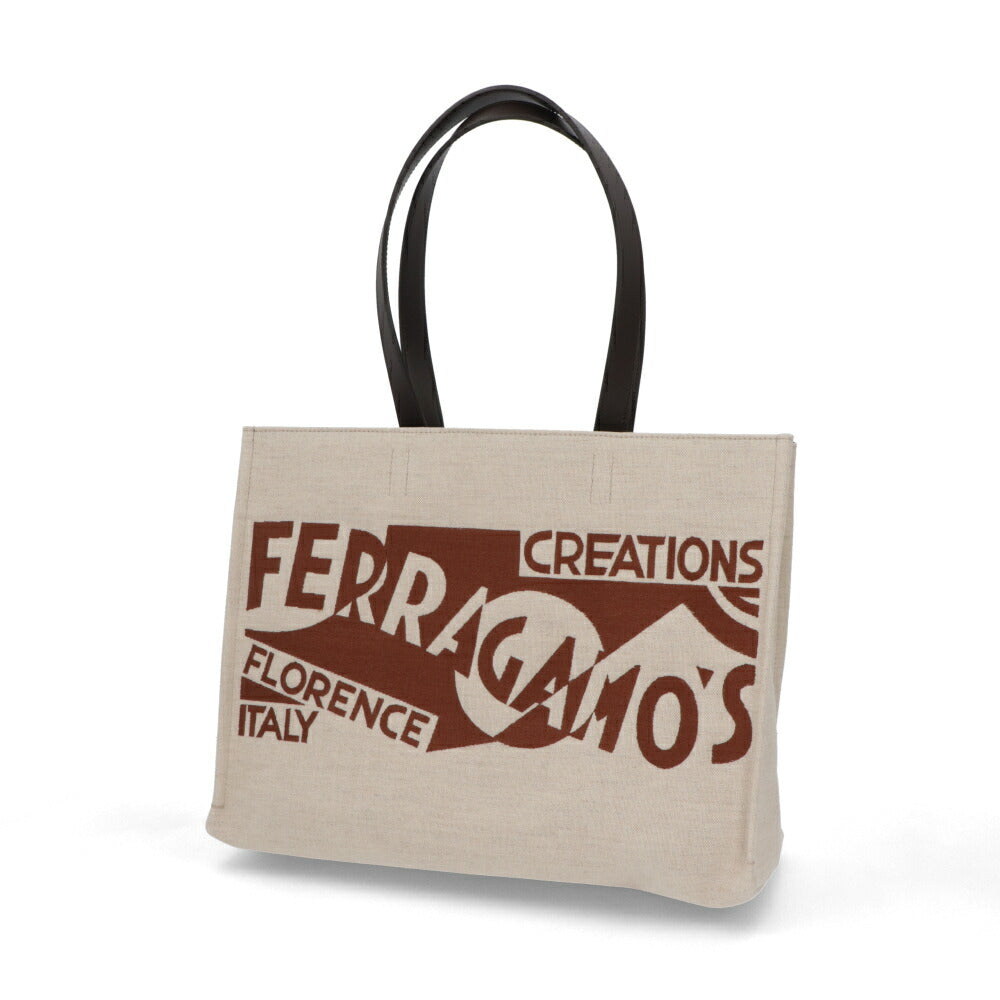 FERRAGAMO ハンドバッグ ベージュ トートバッグ 219475 776545