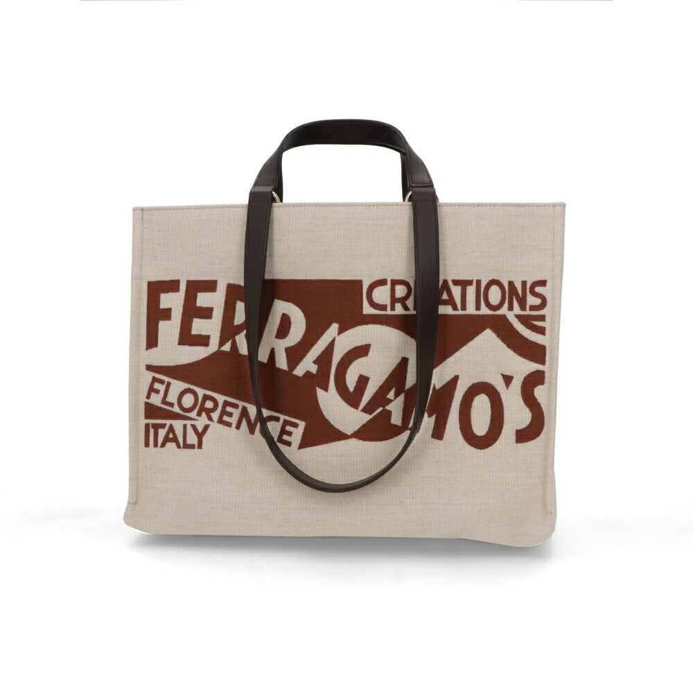 FERRAGAMO ハンドバッグ ベージュ トートバッグ 219475 776545