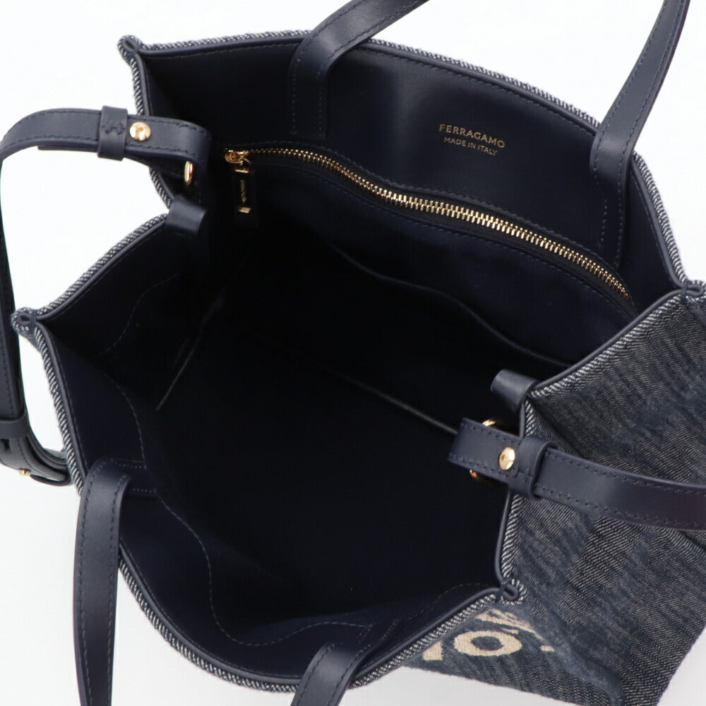 FERRAGAMO ハンドバッグ デニム トートバッグ ショルダーバッグ 2WAY 219407 773819