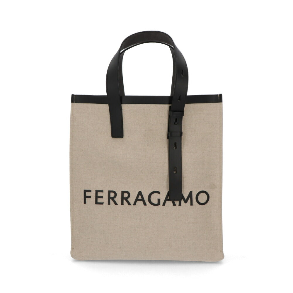 FERRAGAMO トートバッグ  ベージュ ハンドバッグ ポーチ付き A4収納可能 241297 764870