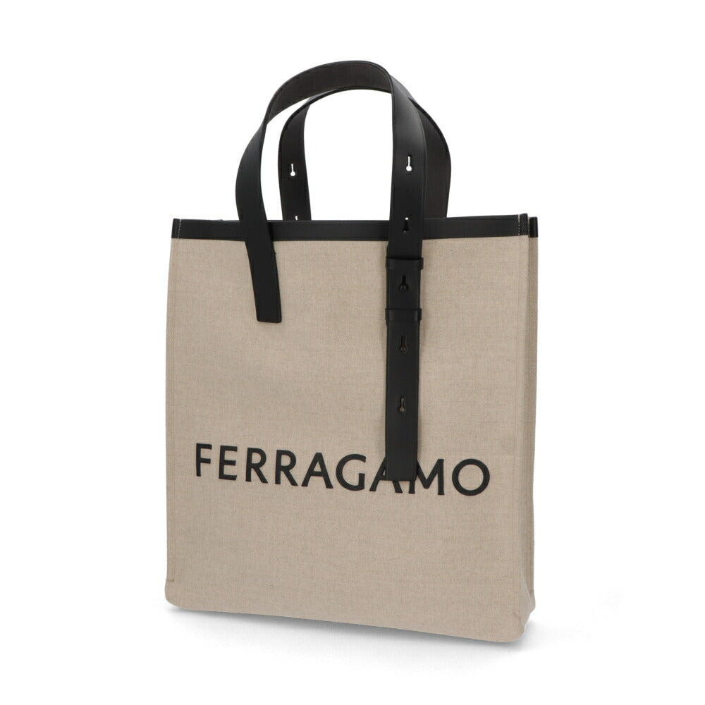 FERRAGAMO トートバッグ  ベージュ ハンドバッグ ポーチ付き A4収納可能 241297 764870