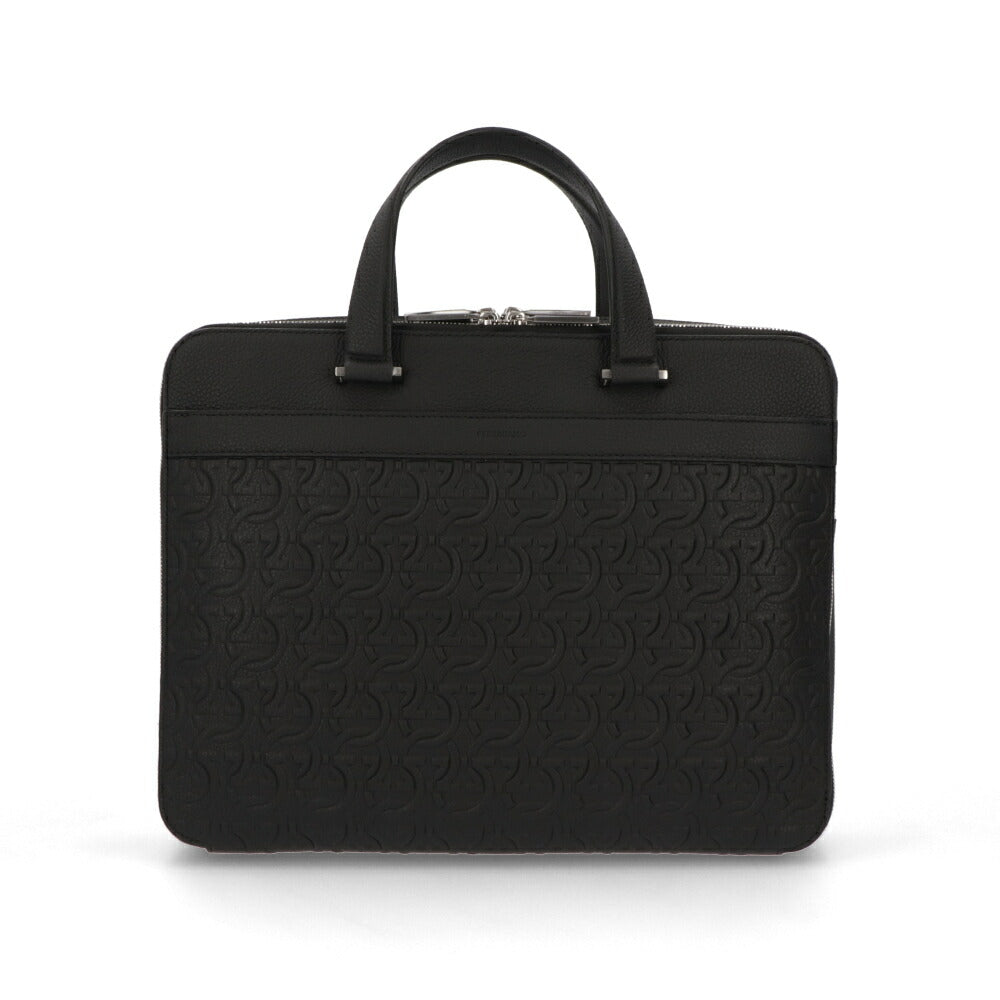FERRAGAMO ビジネスバッグ ブラック ガンチーニ ブリーフケース 241364 763369