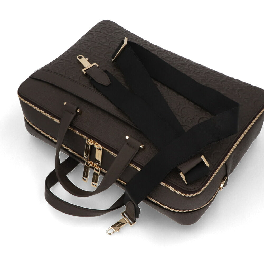 FERRAGAMO フェラガモ  ビジネスバッグ ダークブラウン ガンチーニ ブリーフケース 241478 769500