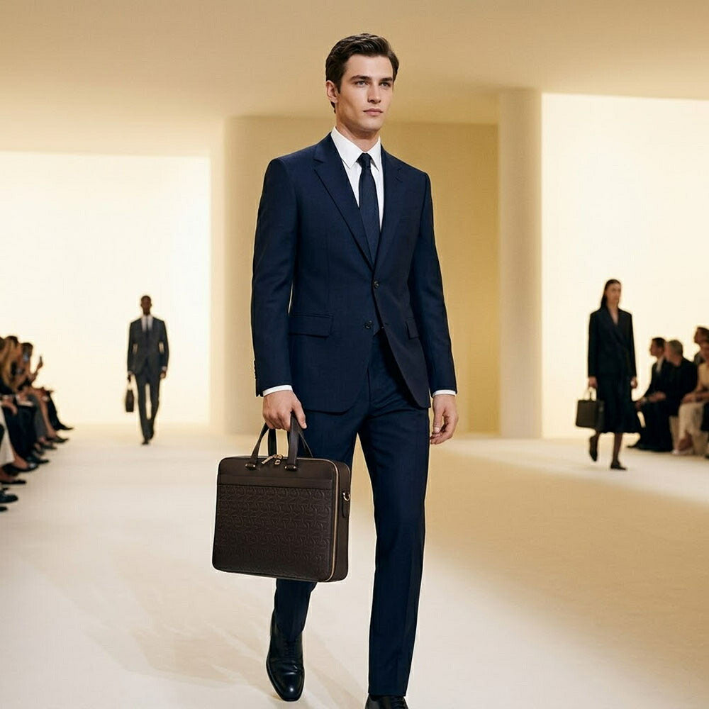 FERRAGAMO フェラガモ  ビジネスバッグ ダークブラウン ガンチーニ ブリーフケース 241478 769500