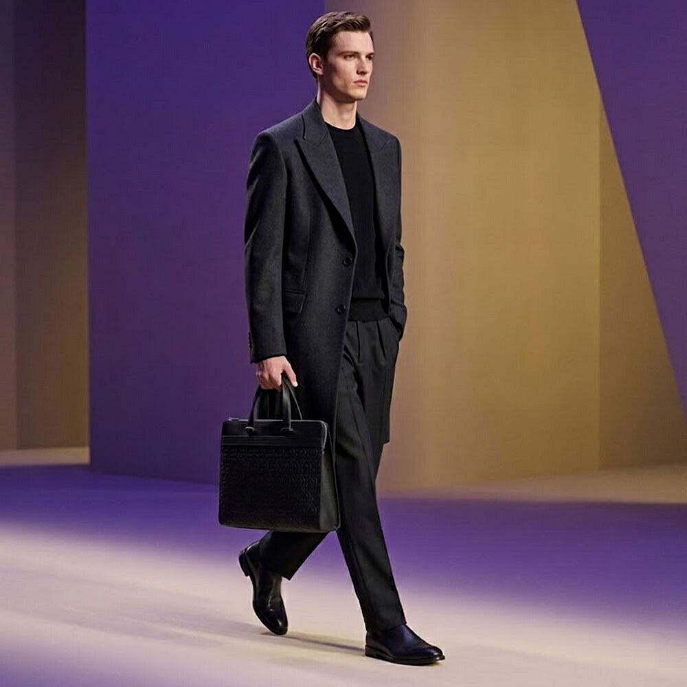 FERRAGAMO フェラガモ  ビジネスバッグ ブラック カーフ ガンチーニ ブリーフケース 241481 769485