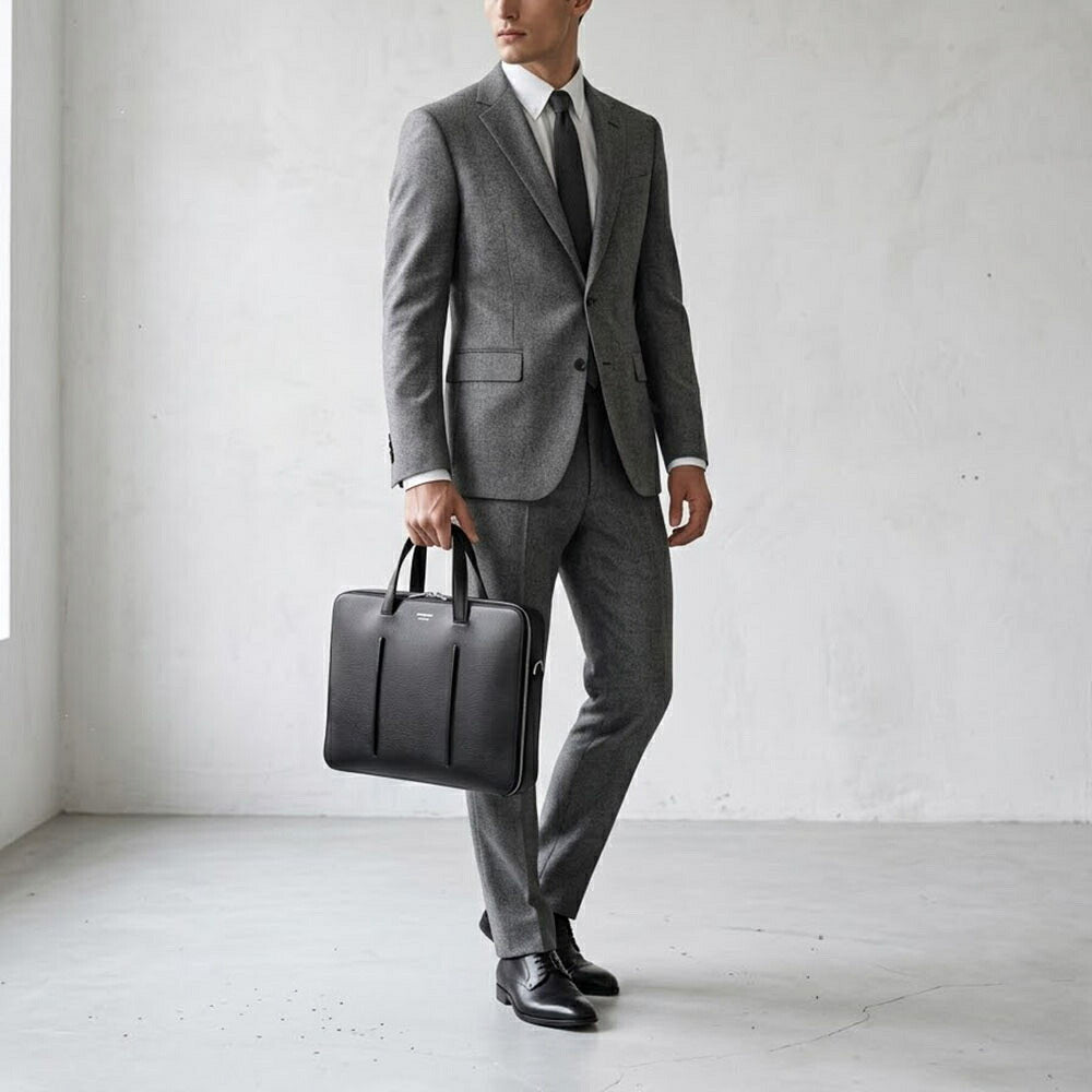 FERRAGAMO フェラガモ メンズ バッグ ビジネスバッグ ブラック カーフ