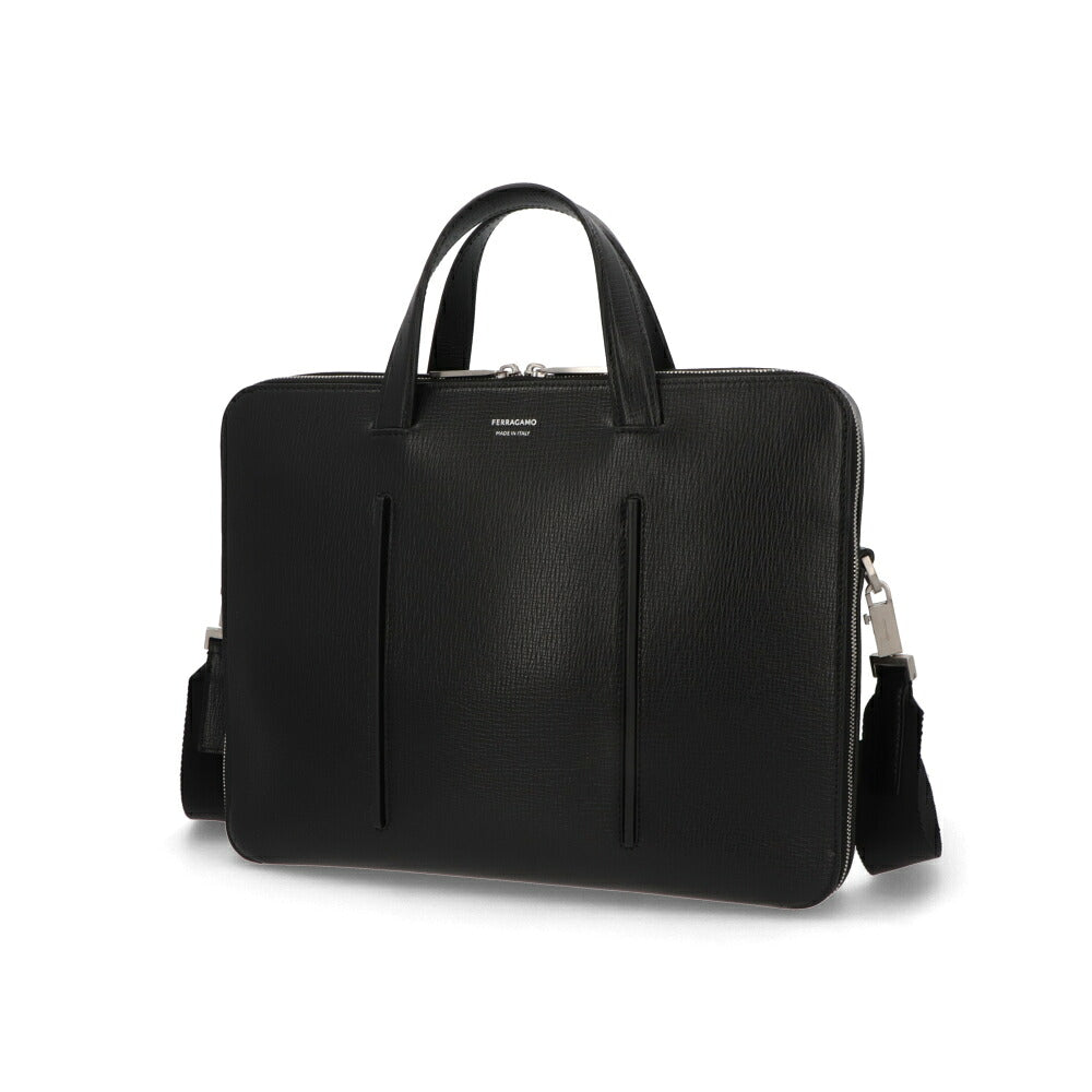 FERRAGAMO フェラガモ メンズ バッグ ビジネスバッグ ブラック カーフスキン ブリーフケース 241275 763762