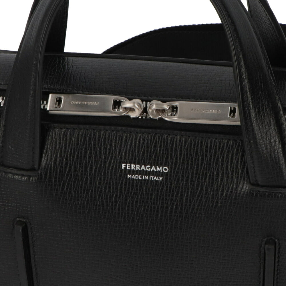 FERRAGAMO フェラガモ メンズ バッグ ビジネスバッグ ブラック カーフスキン ブリーフケース 241275 763762