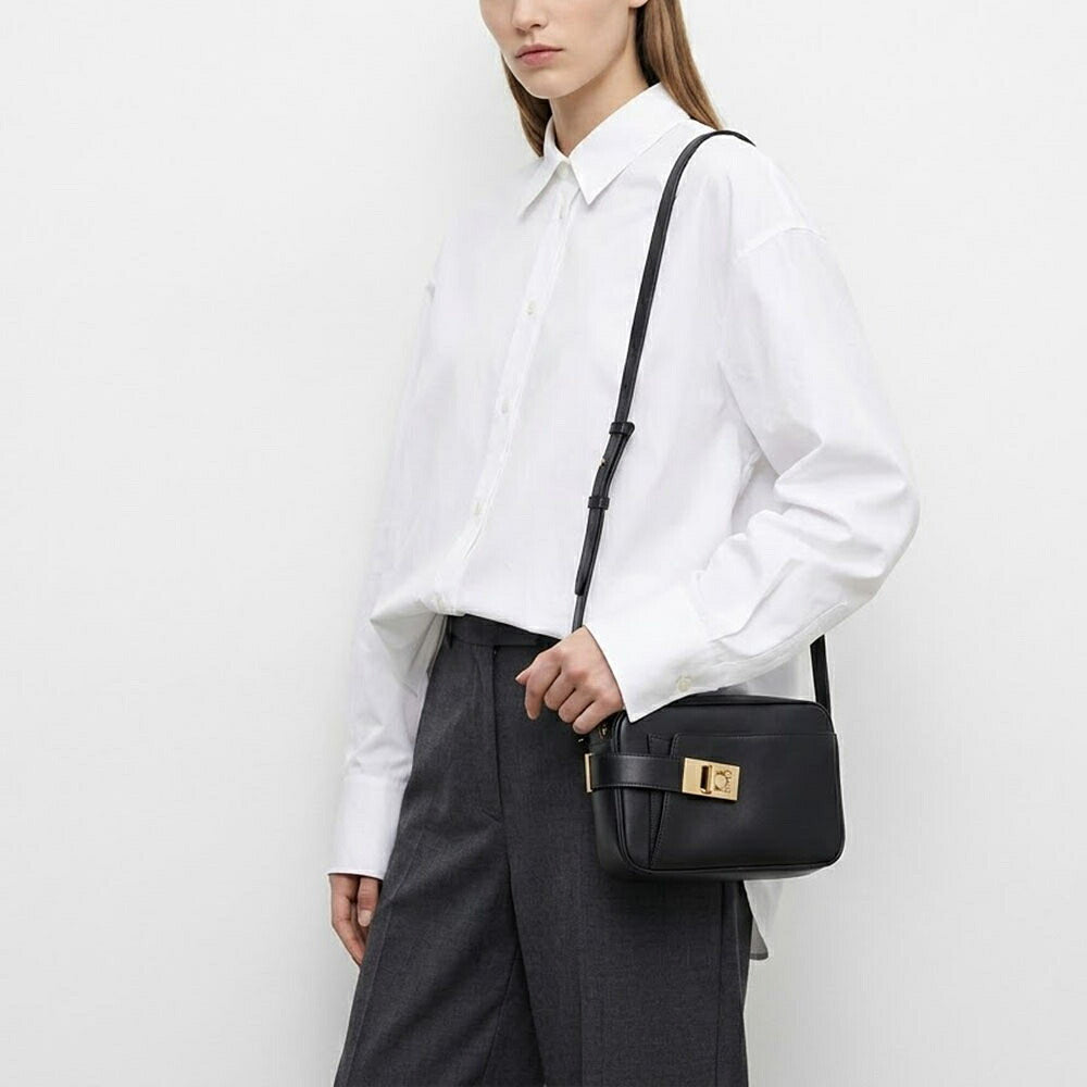 FERRAGAMO フェラガモ レディース バッグ ショルダーバッグ ブラック スムースカーフスキン ガンチーニ クロスボディバッグ 216292 769547