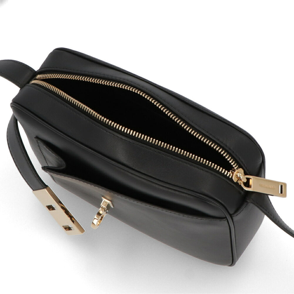 FERRAGAMO フェラガモ レディース バッグ ショルダーバッグ ブラック スムースカーフスキン ガンチーニ クロスボディバッグ 216292 769547