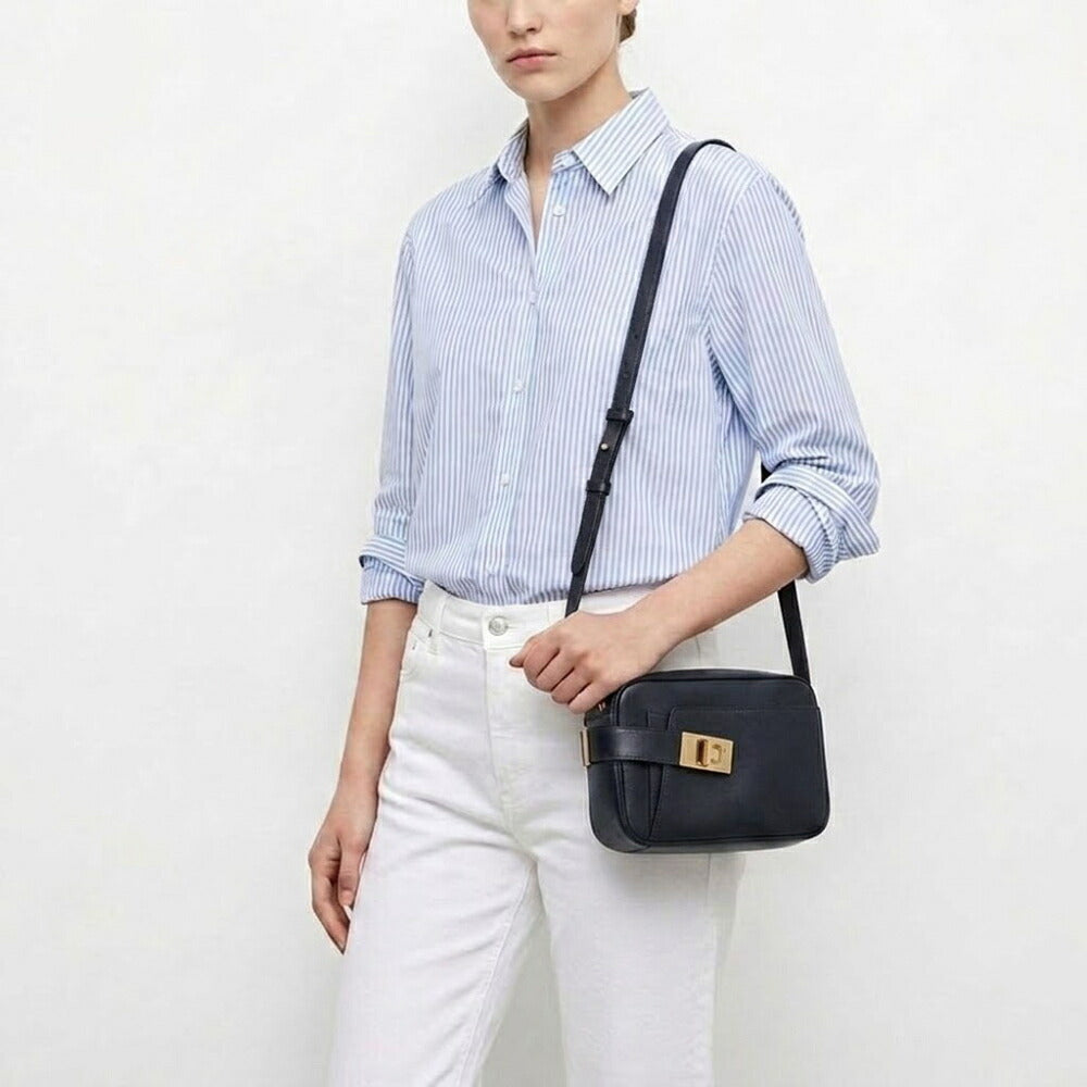 FERRAGAMO フェラガモ レディース バッグ ショルダーバッグ ネイビー カーフスキン ガンチーニ クロスボディバッグ 216292 769971