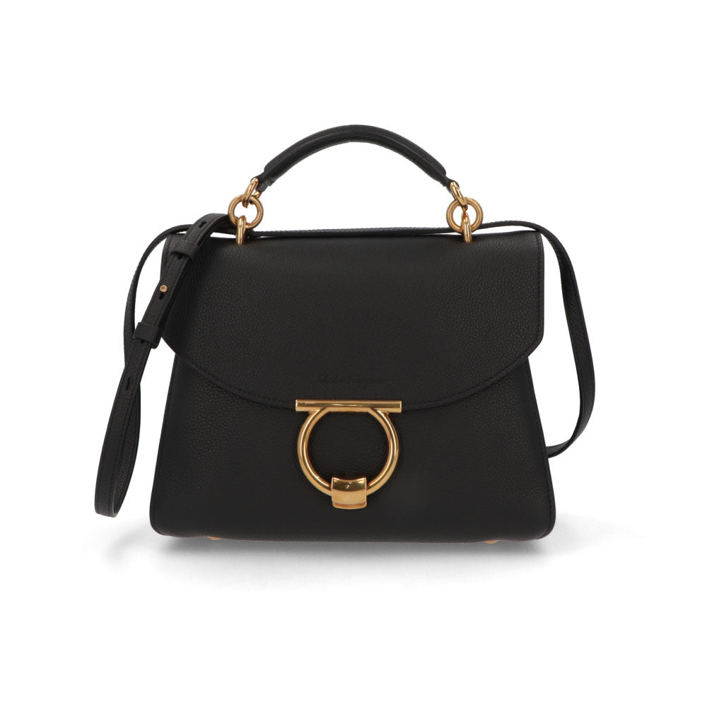FERRAGAMO フェラガモ レディース バッグ ハンドバッグ ブラック カーフレザー 2WAY ショルダーバッグ 21H493 720168