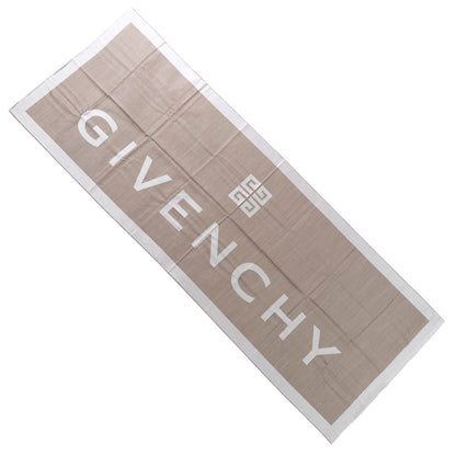 ジバンシィ GIVENCHY マフラー・ストール・スカーフ ストール ユニセックス ブラウン系 シルク ウール ロゴ シグネチャーロゴ フリンジ ベージュ 31GVMFGW7020J506303