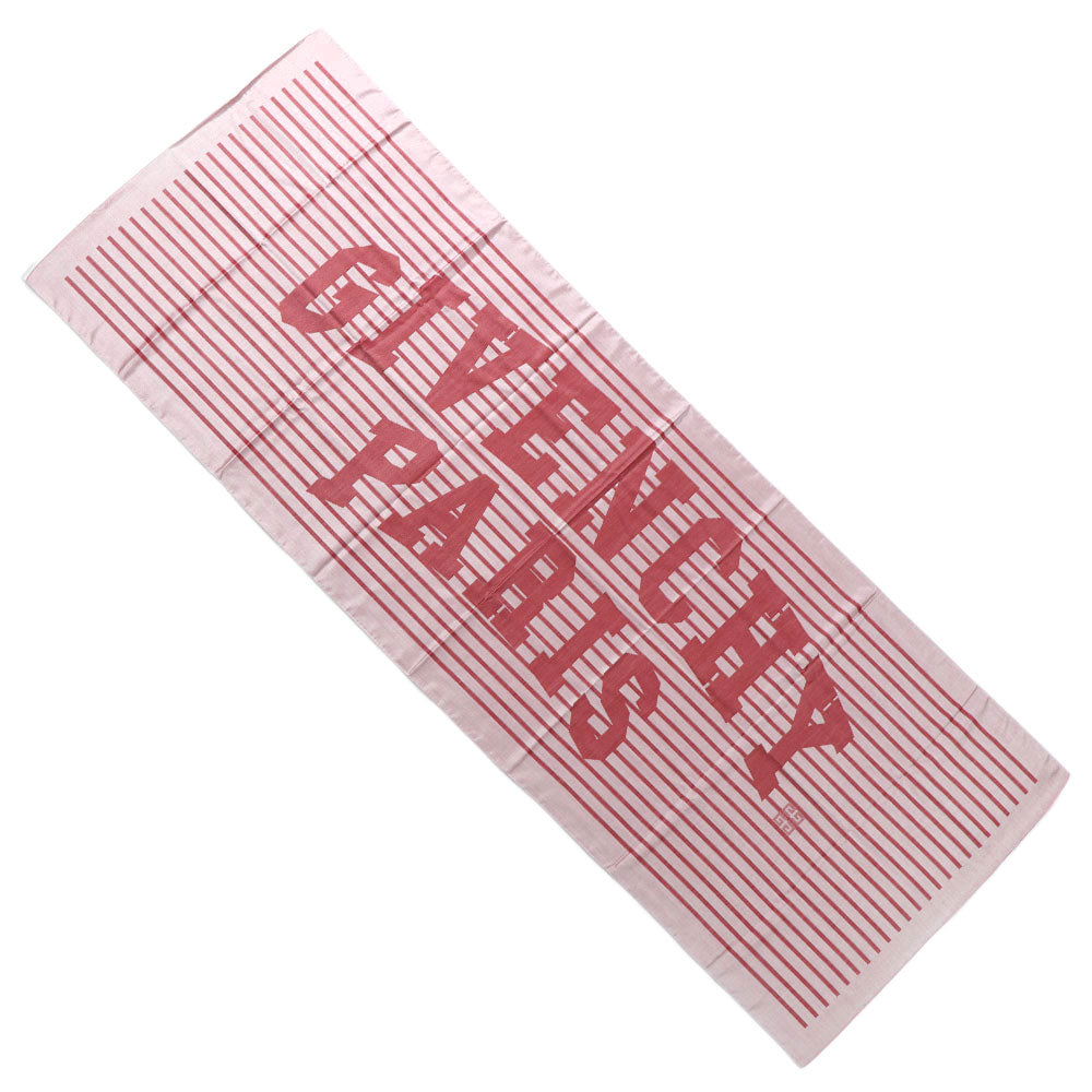 GIVENCHY ストール シルク ウール ロゴ ストライプ 大判ストール