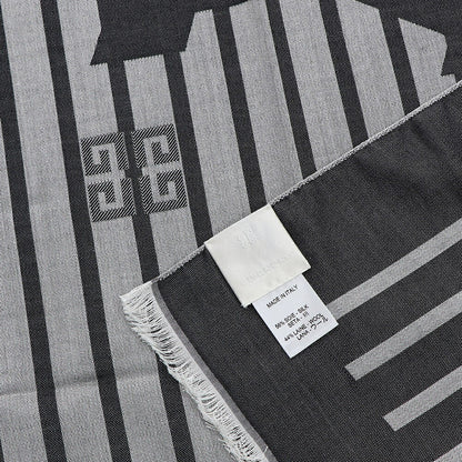 ジバンシィ GIVENCHY マフラー・ストール・スカーフ ストール ユニセックス グレー系 レッド系 シルク ウール ロゴ ストライプ フリンジ 大判ストール 31GVMFGW7020J5245