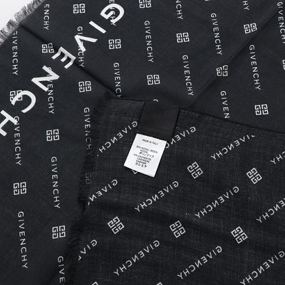 ジバンシィ GIVENCHY マフラー・ストール・スカーフ ストール ユニセックス ブラック ベージュ ポリノジック カシミヤ ロゴ モノグラム 4Gロゴ 総柄 大判スカーフ  32GVMFGV7018SQ59