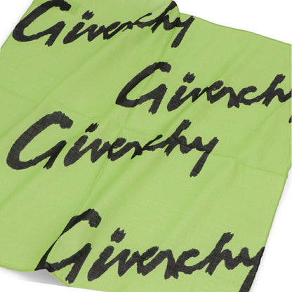 GIVENCHY スカーフ グリーン ロゴプリント ミニスカーフ