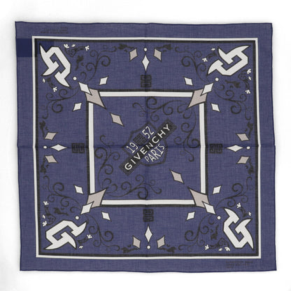 GIVENCHY スカーフ ネイビー ロゴプリント 4Gモチーフ