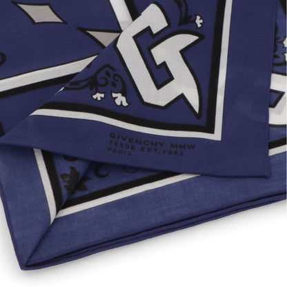 GIVENCHY スカーフ ネイビー ロゴプリント 4Gモチーフ